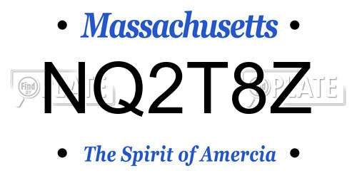 NQ2T8Z Massachusetts License Plate