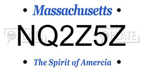 NQ2Z5Z Massachusetts License Plate