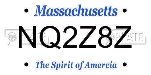 NQ2Z8Z Massachusetts License Plate