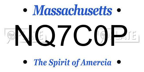 NQ7C0P Massachusetts License Plate