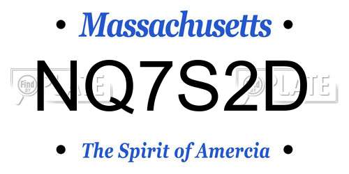 NQ7S2D Massachusetts License Plate