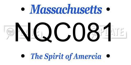 NQC081 Massachusetts License Plate
