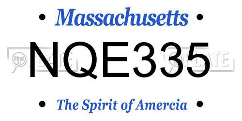 NQE335 Massachusetts License Plate