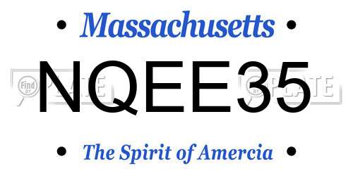 NQEE35 Massachusetts License Plate
