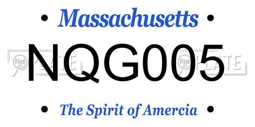 NQG005 Massachusetts License Plate