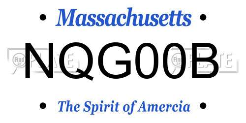 NQG00B Massachusetts License Plate