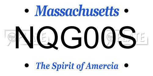 NQG00S Massachusetts License Plate