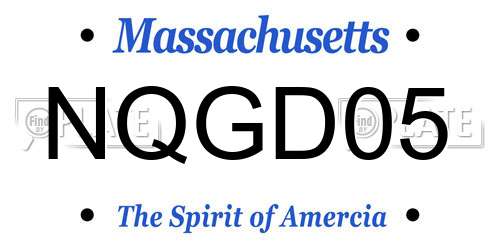 NQGD05 Massachusetts License Plate