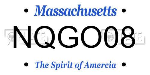 NQGO08 Massachusetts License Plate
