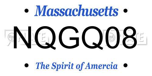 NQGQ08 Massachusetts License Plate