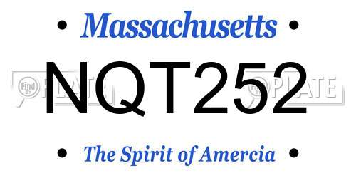 NQT252 Massachusetts License Plate