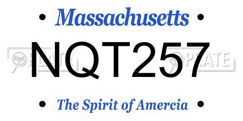 NQT257 Massachusetts License Plate