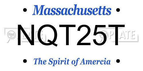 NQT25T Massachusetts License Plate