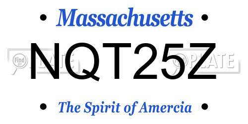 NQT25Z Massachusetts License Plate