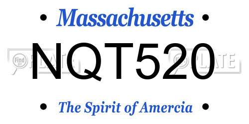 NQT520 Massachusetts License Plate