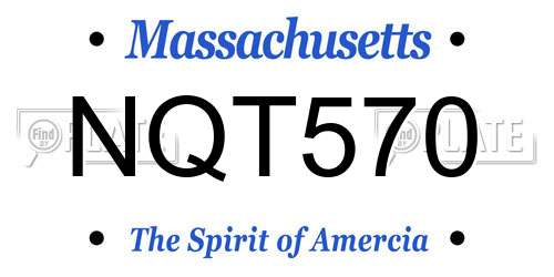 NQT570 Massachusetts License Plate