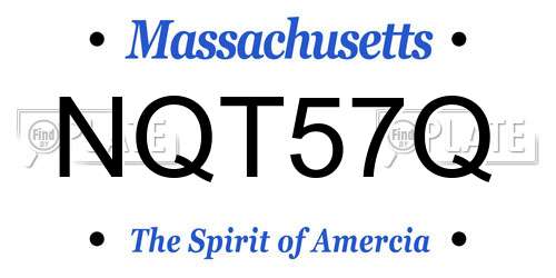 NQT57Q Massachusetts License Plate