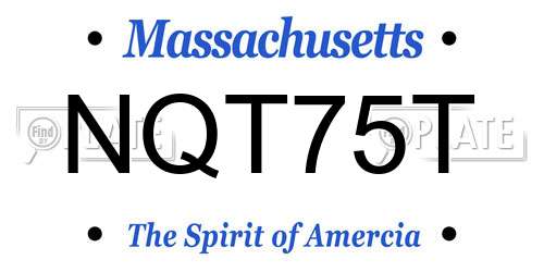 NQT75T Massachusetts License Plate