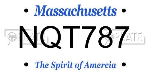 NQT787 Massachusetts License Plate