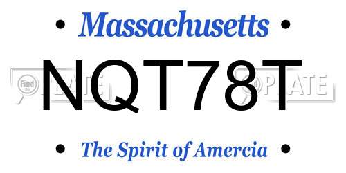 NQT78T Massachusetts License Plate
