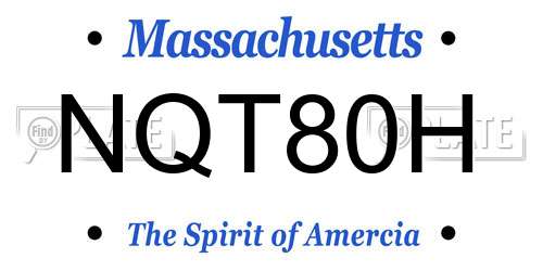 NQT80H Massachusetts License Plate