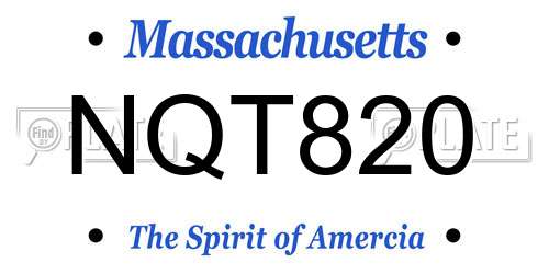 NQT820 Massachusetts License Plate