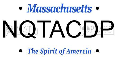 NQTACDP Massachusetts License Plate