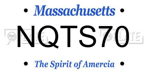 NQTS70 Massachusetts License Plate