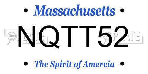 NQTT52 Massachusetts License Plate