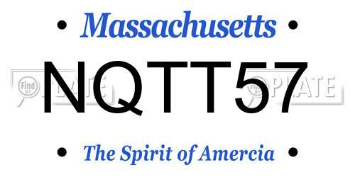 NQTT57 Massachusetts License Plate