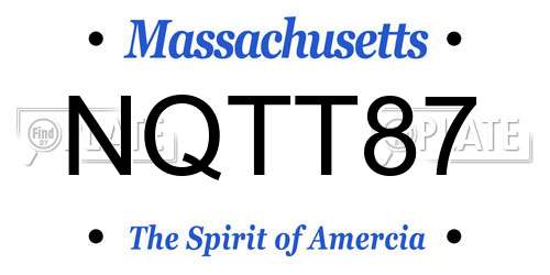 NQTT87 Massachusetts License Plate