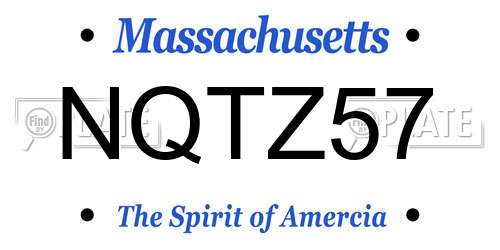 NQTZ57 Massachusetts License Plate