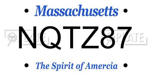 NQTZ87 Massachusetts License Plate