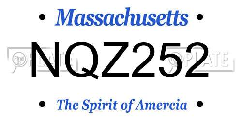 NQZ252 Massachusetts License Plate