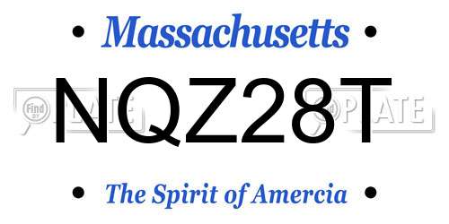 NQZ28T Massachusetts License Plate