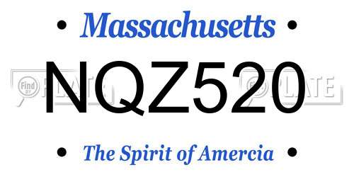 NQZ520 Massachusetts License Plate