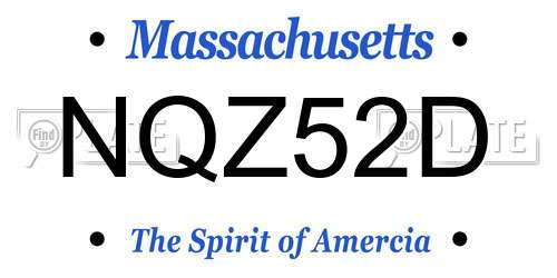 NQZ52D Massachusetts License Plate