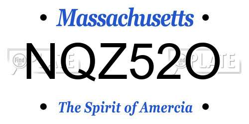 NQZ52O Massachusetts License Plate