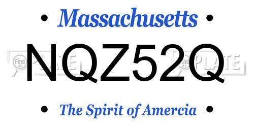NQZ52Q Massachusetts License Plate