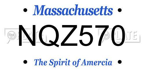 NQZ570 Massachusetts License Plate