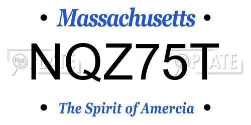 NQZ75T Massachusetts License Plate