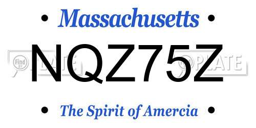 NQZ75Z Massachusetts License Plate