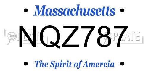 NQZ787 Massachusetts License Plate