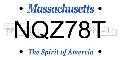 NQZ78T Massachusetts License Plate