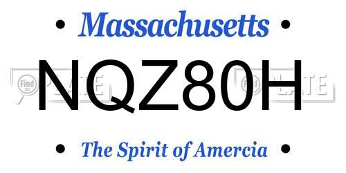 NQZ80H Massachusetts License Plate