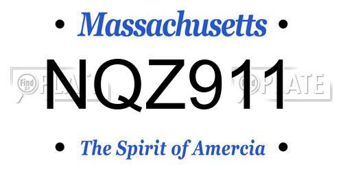 NQZ911 Massachusetts License Plate