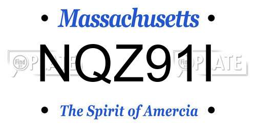 NQZ91I Massachusetts License Plate