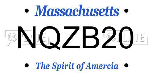 NQZB20 Massachusetts License Plate