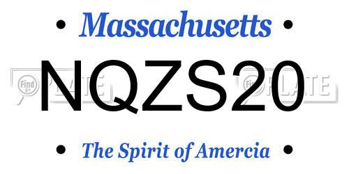 NQZS20 Massachusetts License Plate