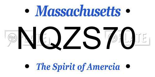 NQZS70 Massachusetts License Plate